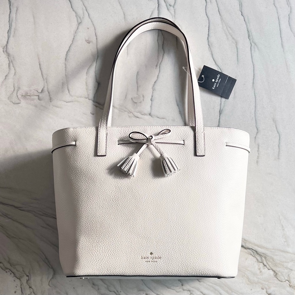 COPY - Kate Spade New York Medium Hayes Tote Bag in White Leather (RETAIL $390)